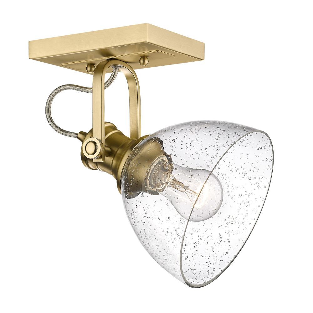 Yep by Golden Lighting Hines 1-light Semi-Flush Mount in Brushed Champagne Brass